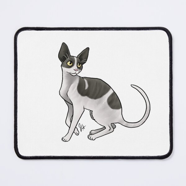 Item preview, Cat - Cornish Rex - Black and White designed and sold by Jennifer Stolzer.