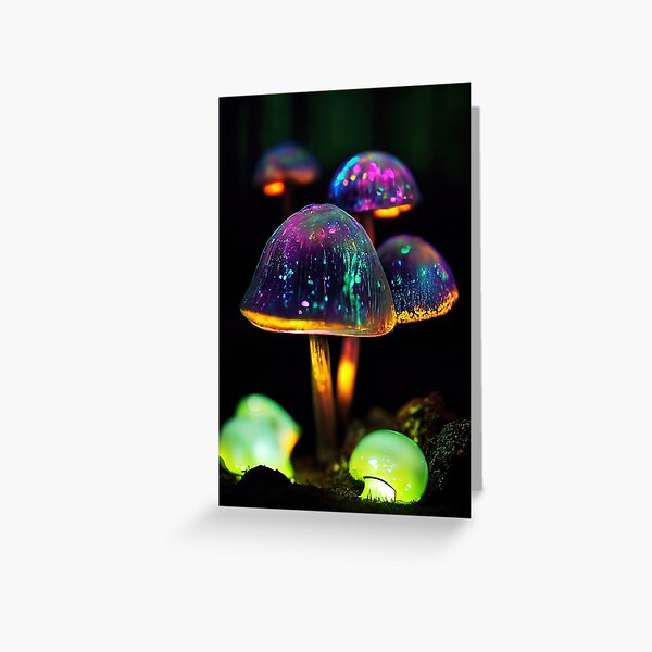 Glowing Mushrooms Greeting Card