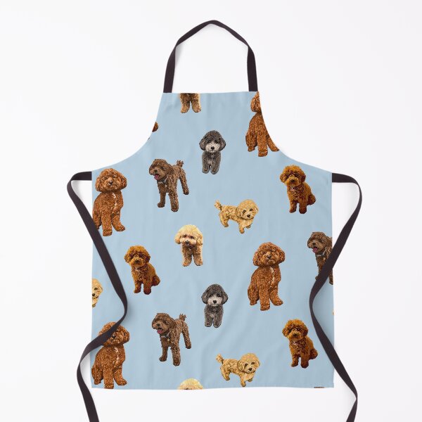Item preview, Toy Poodle pattern on light blue designed and sold by Quick Brown Fox Canada.