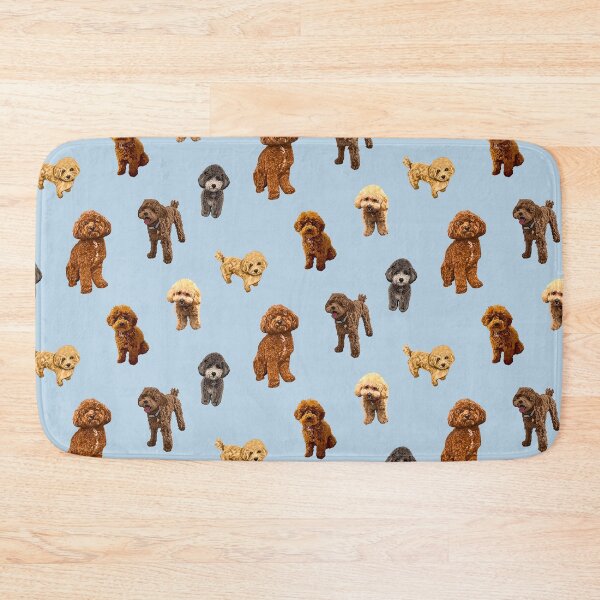 Item preview, Toy Poodle pattern on light blue designed and sold by Quick Brown Fox Canada.
