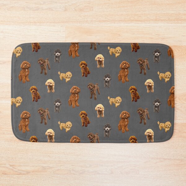 Item preview, Toy Poodle pattern on dark gray background designed and sold by Quick Brown Fox Canada.