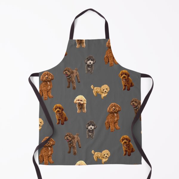 Item preview, Toy Poodle pattern on dark gray background designed and sold by Quick Brown Fox Canada.