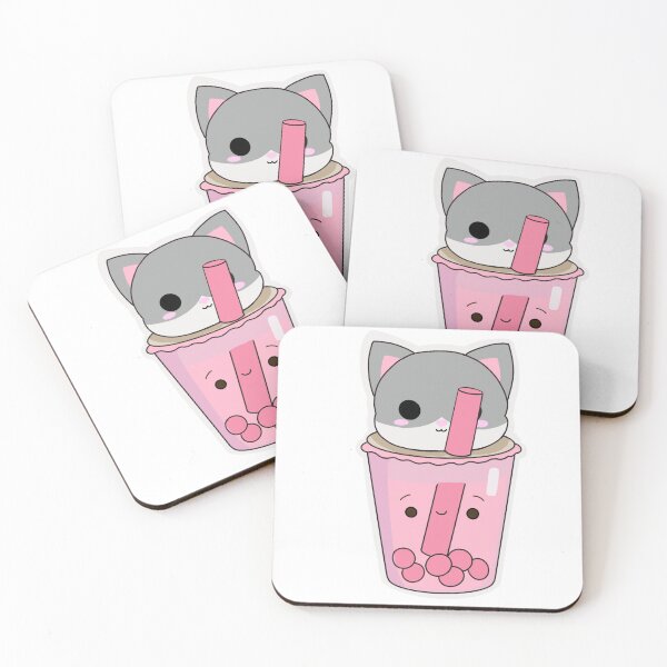 Item preview, Strawberry Cat Bubble Tea designed and sold by melthemoose.