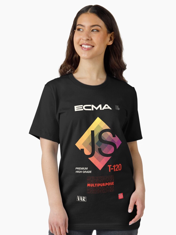 Thumbnail 1 of 7, Essential T-Shirt, Retro Blank VHS JavaScript (ECMAScript) - Dark Variant designed and sold by ckirknielsen.