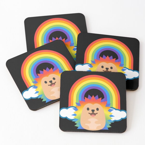 Item preview, Rainbow Hedgehog Android Emoji Sticker Design designed and sold by KaomojiKitchen.