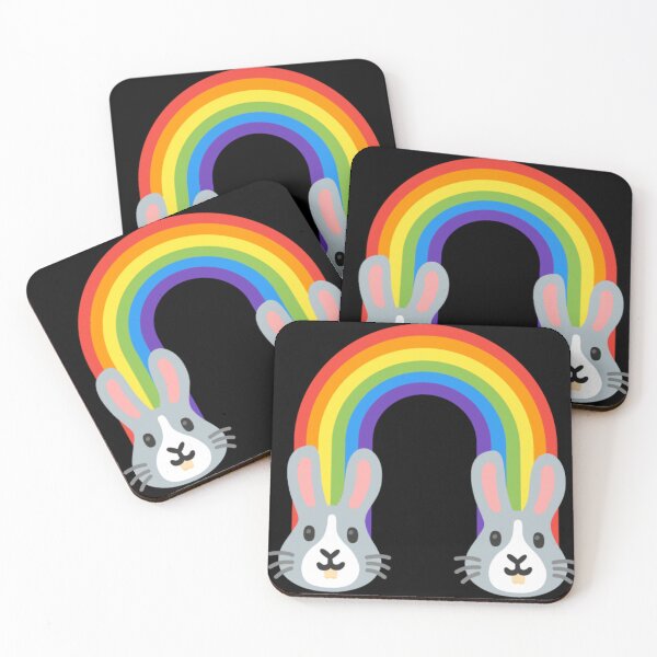 Item preview, Rainbow Bunny Rabbit Android Emoji Sticker Design designed and sold by KaomojiKitchen.