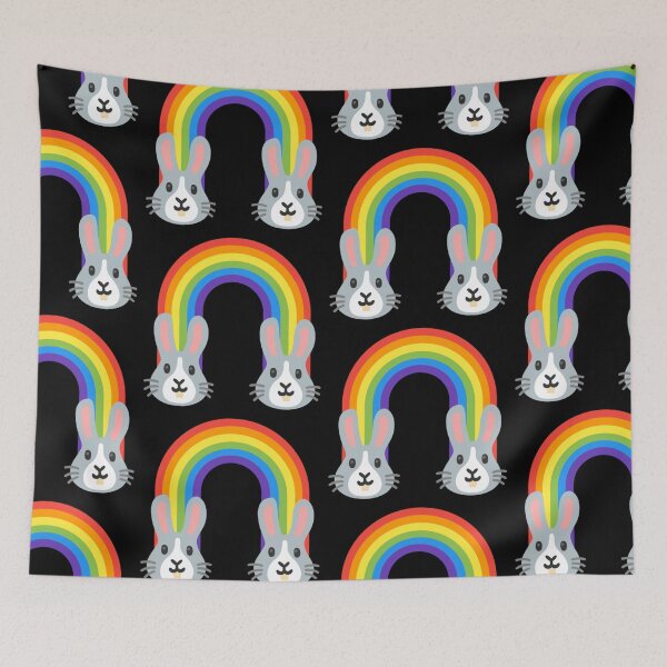 Item preview, Rainbow Bunny Rabbit Android Emoji Sticker Design designed and sold by KaomojiKitchen.