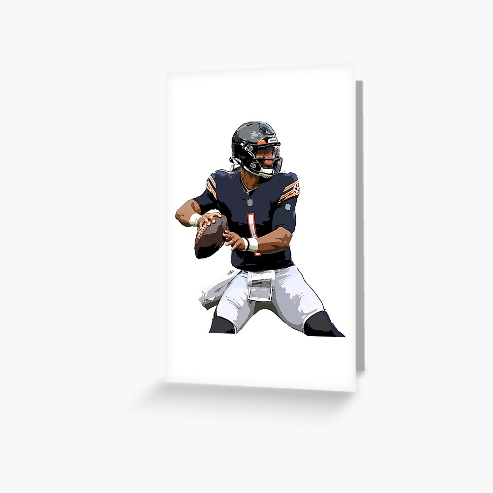 Justin Fields Chicago Bears Greeting Card - Gift Card Included - Bears Card  - Birthday Anniversary Christmas Halloween NFL Foortball Gift