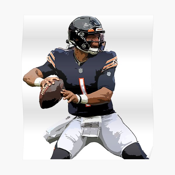 NFL Chicago Bears - Justin Fields 21 Wall Poster with Wooden Magnetic  Frame, 22.375 x 34 