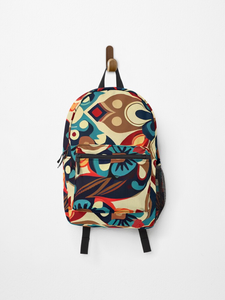 Imagen 1 de 3, Mochila con la obra Elegant Fancy Flat Colorful Pattern Digital Painting, diseñada y vendida por CodeAndColors.