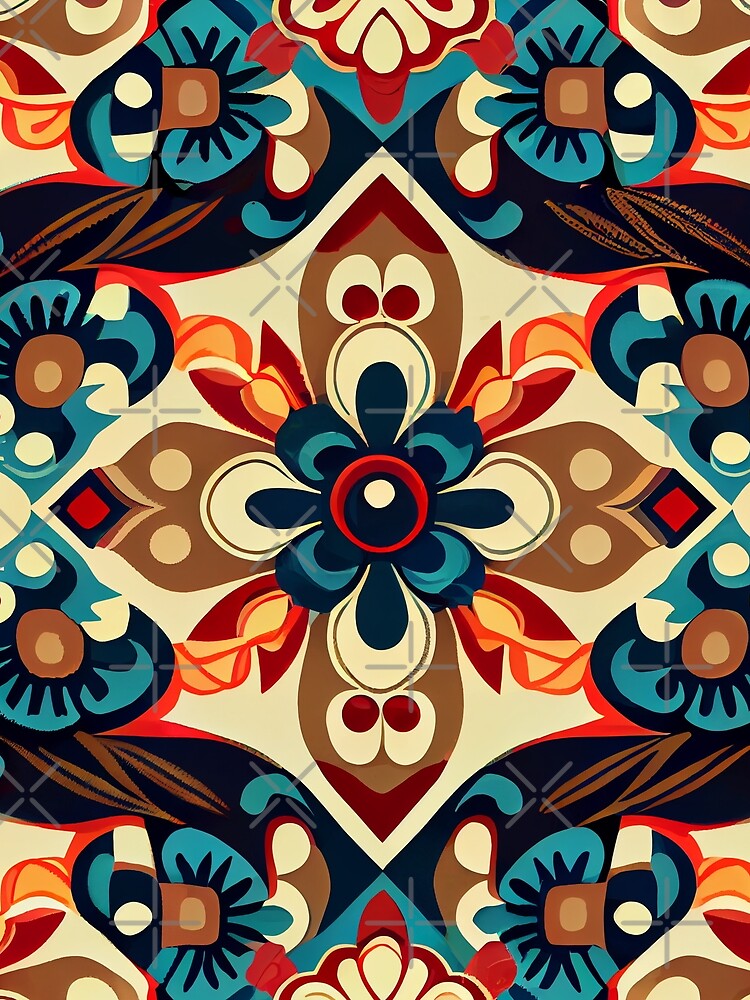 Thumbnail 3 von 3, Tuch, Elegant Fancy Flat Colorful Pattern Digital Painting designt und verkauft von CodeAndColors.