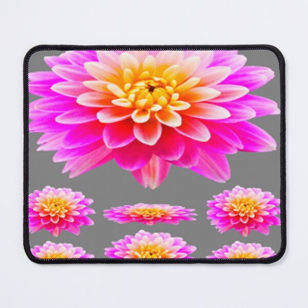 Item preview, PINK-PURPLE SPRING GARDEN DAHLIA FLOWERS GREY ART designed and sold by sharlesart.