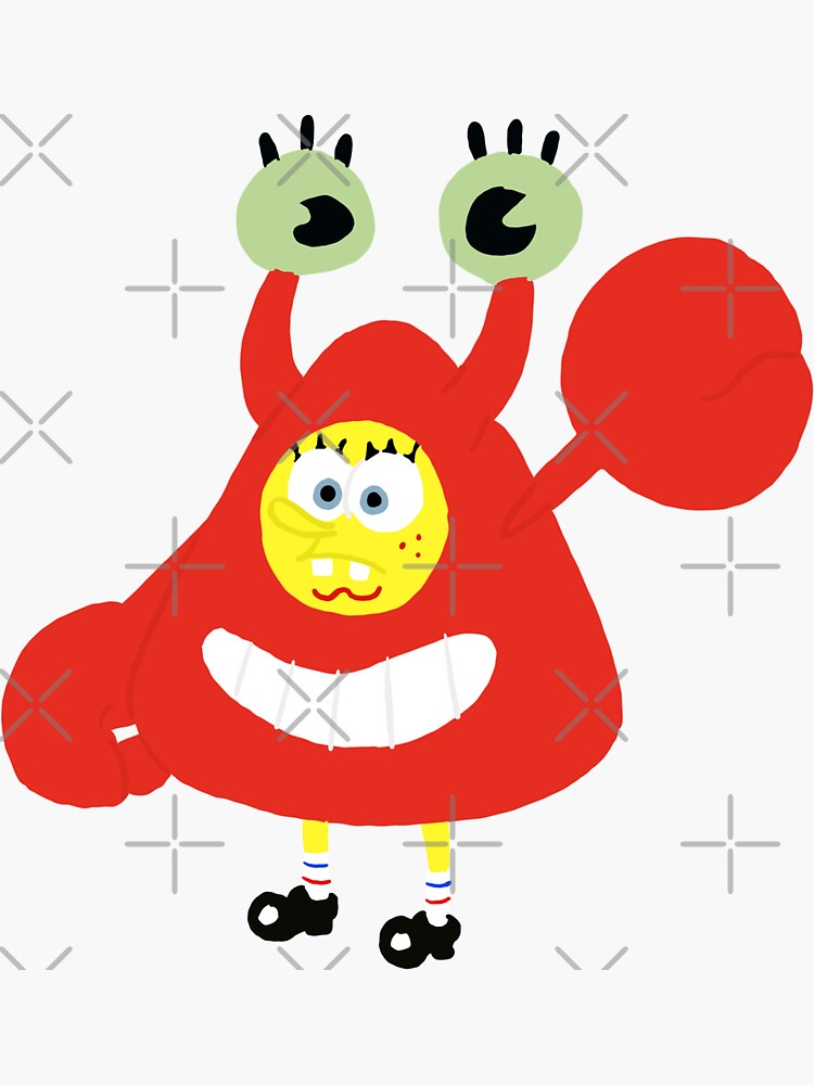 Spongebob The Kuddly Krab Sticker For Sale By Vpittore Redbubble