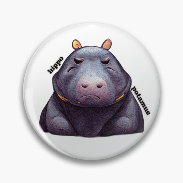 Item preview, A large hippopotamus looking a bit perturbed. designed and sold by liana campbell.
