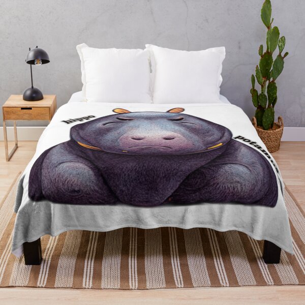 Item preview, A large hippopotamus looking a bit perturbed. designed and sold by liana campbell.