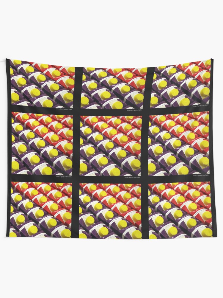 Alternate view of Yellow Caps Tapestry