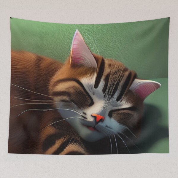 Item preview, sleeping cat designed and sold by blackwhiteblue.