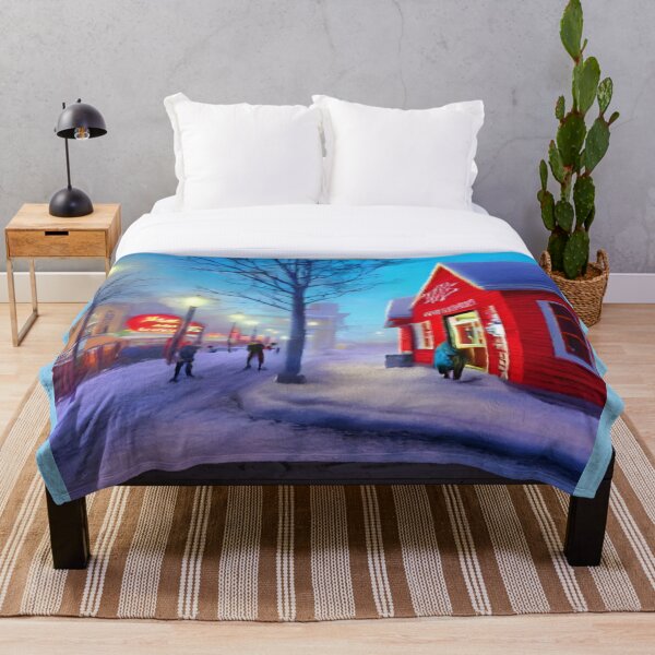 Item preview, Snow Covered Village on a Winter Evening designed and sold by Zeph1.