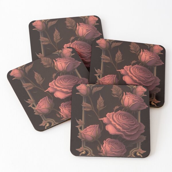 Item preview, Dark background Vintage rose frame designed and sold by faewildlingart.