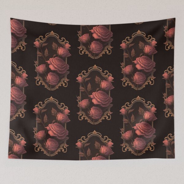 Item preview, Dark background Vintage rose frame designed and sold by faewildlingart.