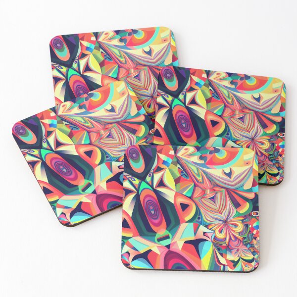 Artikelvorschau, Bright Colorful Abstract Pop Art Pattern Digital Painting entworfen und verkauft von CodeAndColors.