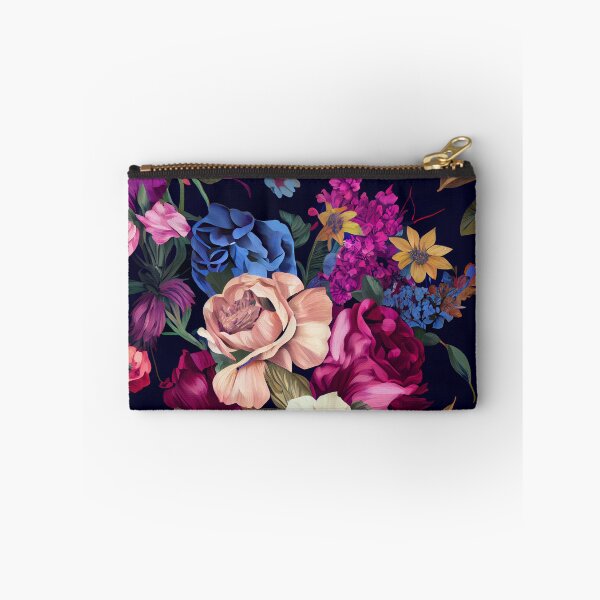 Artikelvorschau, Bright Detailed Beautiful Flower Pattern on a Dark Background Digital Painting entworfen und verkauft von CodeAndColors.