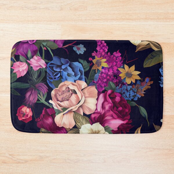 Artikelvorschau, Bright Detailed Beautiful Flower Pattern on a Dark Background Digital Painting entworfen und verkauft von CodeAndColors.