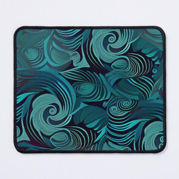 Artikelvorschau, Elegant Fancy Blue Wave Flat Pattern Print Digital Painting entworfen und verkauft von CodeAndColors.