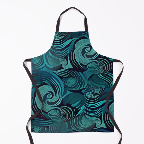 Item preview, Elegant Fancy Blue Wave Flat Pattern Print Digital Painting designed and sold by CodeAndColors.