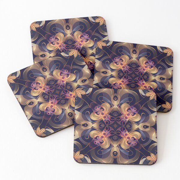 Item preview, Fancy Classy Royal Purple and Gold Pattern Print Digital Painting designed and sold by CodeAndColors.