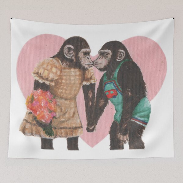 Item preview, Two monkeys in love  designed and sold by be-loo-ved.