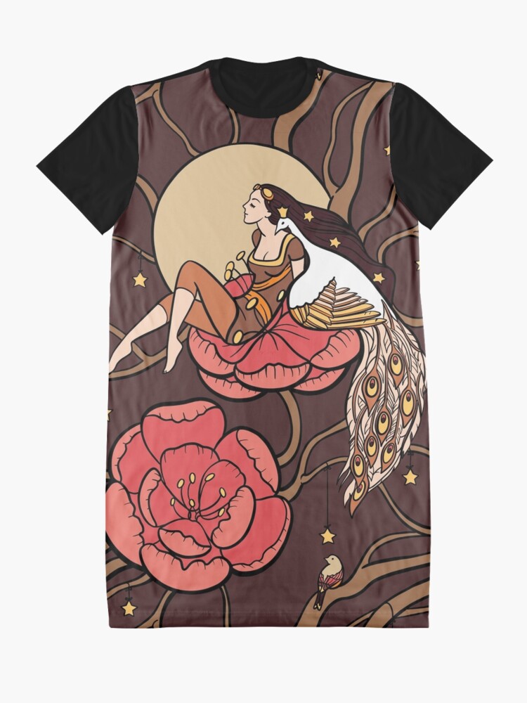 Alternate view of Botanical fantasy Graphic T-Shirt Dress