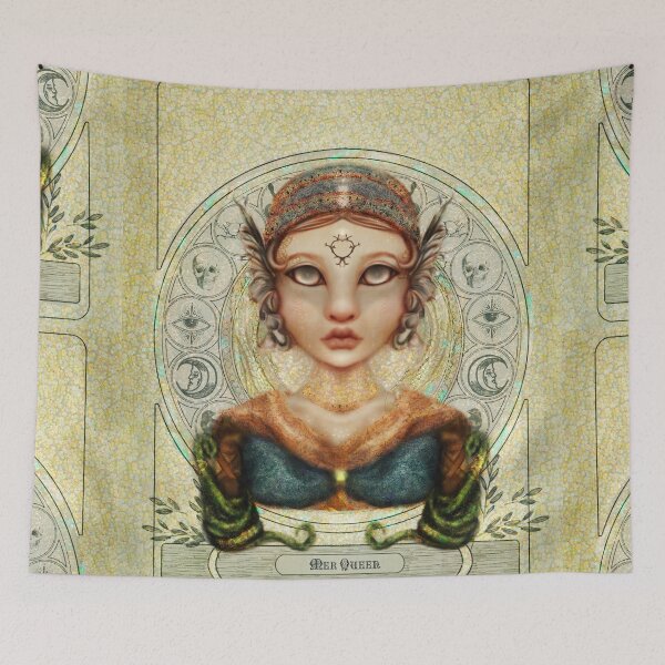 Item preview, Anime Mermaid Queen Sea Snake Familiars Tarot Card designed and sold by Monica Laipple.