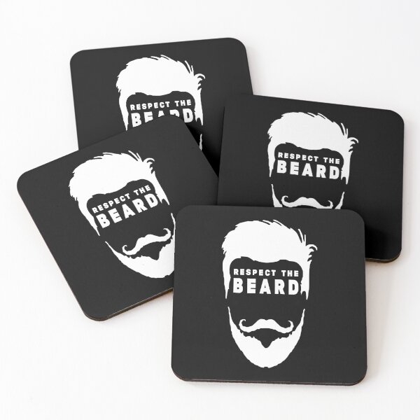 Item preview, Respect The Beard - Funny Beard Gifts - White Mustaches - Beard and Mustache designed and sold by Stixdesigns.