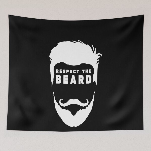Item preview, Respect The Beard - Funny Beard Gifts - White Mustaches - Beard and Mustache designed and sold by Stixdesigns.