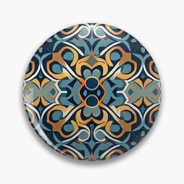 Artikelvorschau, Elegant Gold and Blue Print Pattern Digital Painting entworfen und verkauft von CodeAndColors.