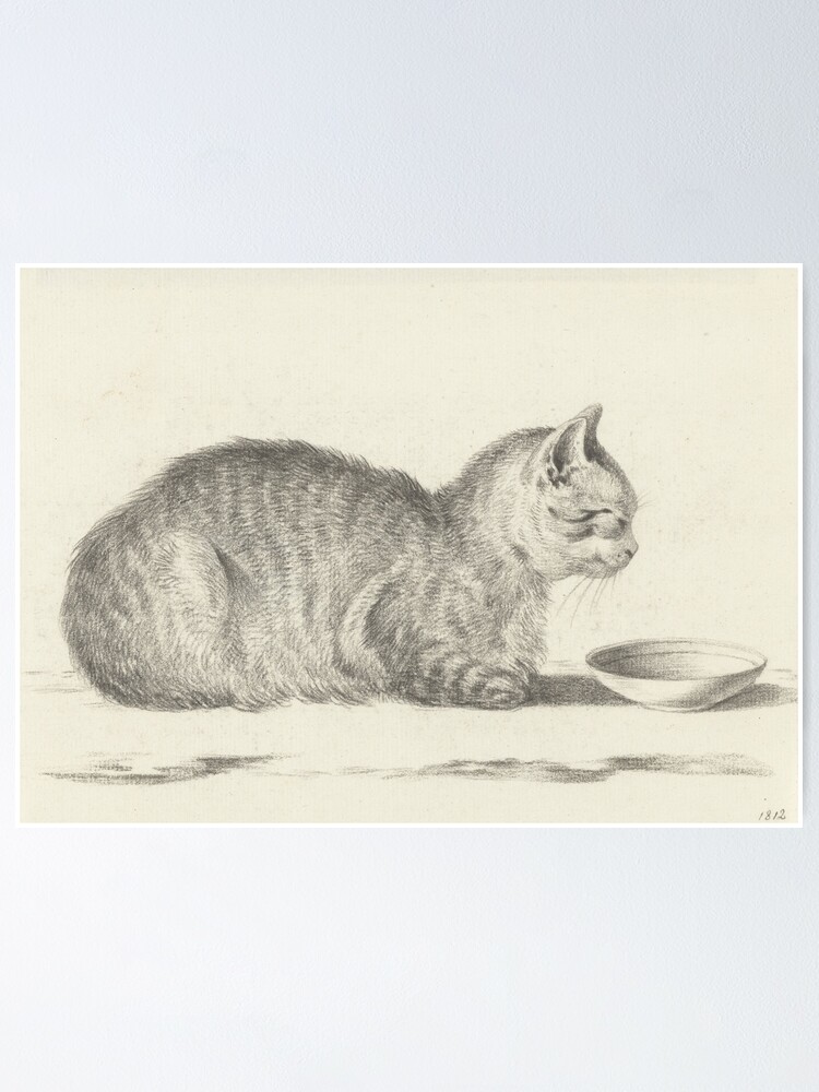 Vintage Cat Drawing, 1812