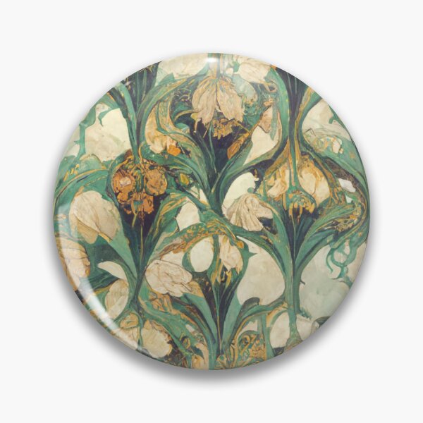 Item preview, Painted Floral Art Nouveau Pattern Alphonse Mucha William Morris designed and sold by NouveauPatterns.