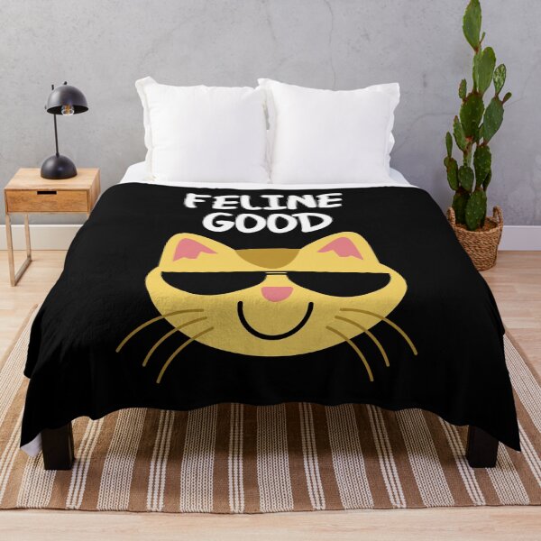 Item preview, Feline Good : Feeling good cat pun quote designed and sold by EnzoVectorism.