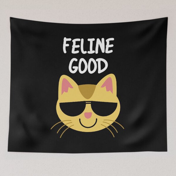 Item preview, Feline Good : Feeling good cat pun quote designed and sold by EnzoVectorism.