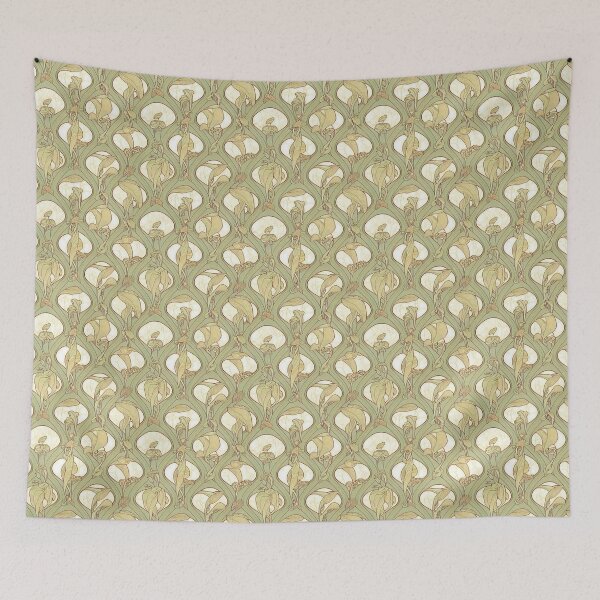 Item preview, Alphonse Mucha Botanical Art Nouveau Pattern William Morris designed and sold by NouveauPatterns.