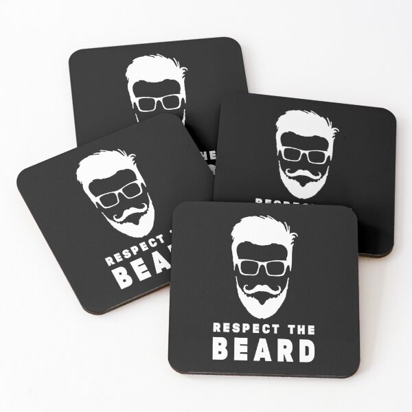 Item preview, Respect The Beard - Funny Beard Gifts - White Mustaches - Beard and Mustache designed and sold by Stixdesigns.