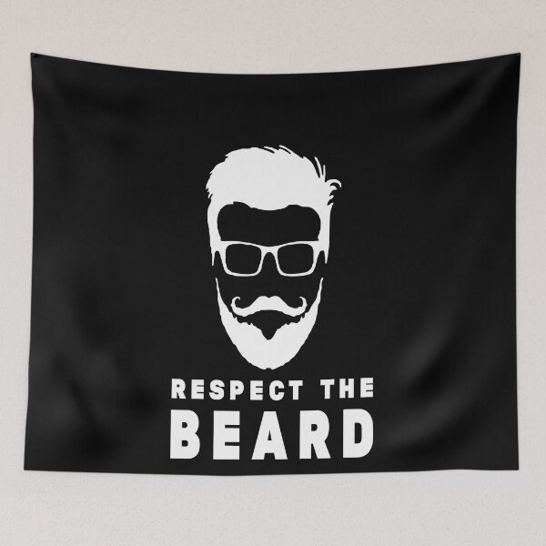 Item preview, Respect The Beard - Funny Beard Gifts - White Mustaches - Beard and Mustache designed and sold by Stixdesigns.