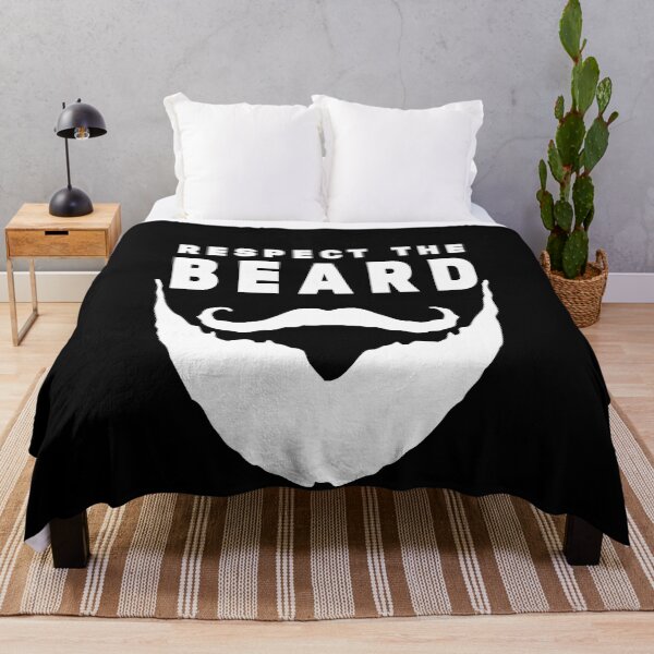 Item preview, Respect The Beard - Funny Beard Gifts - White Mustaches - Beard and Mustache designed and sold by Stixdesigns.