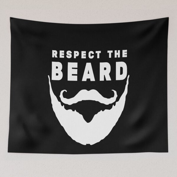 Item preview, Respect The Beard - Funny Beard Gifts - White Mustaches - Beard and Mustache designed and sold by Stixdesigns.