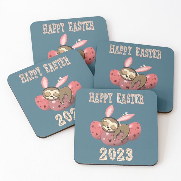 Item preview, Happy Easter 2023 sleepy rabbit sloth designed and sold by TipTopTapo.
