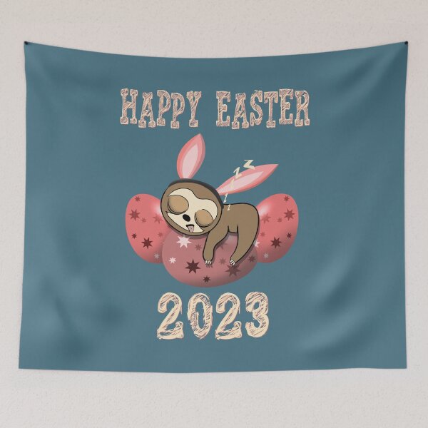 Item preview, Happy Easter 2023 sleepy rabbit sloth designed and sold by TipTopTapo.