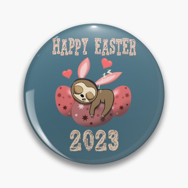 Item preview, Happy Easter 2023 sleepy rabbit sloth hearts designed and sold by TipTopTapo.