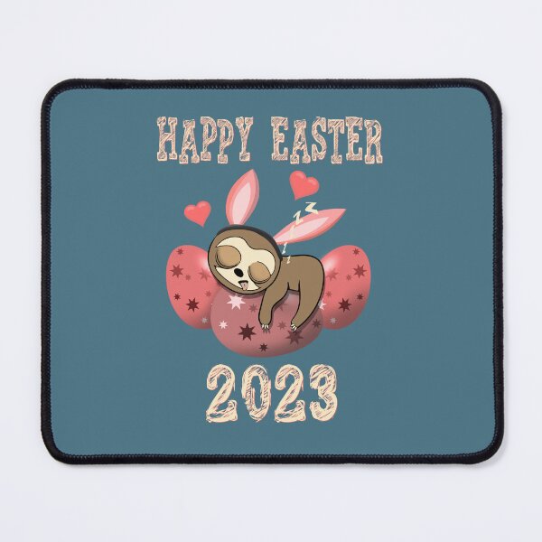 Item preview, Happy Easter 2023 sleepy rabbit sloth hearts designed and sold by TipTopTapo.