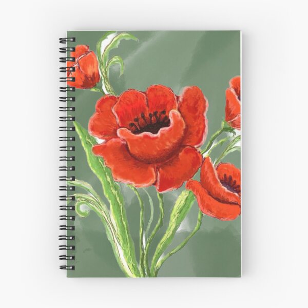 Item preview, Red Poppies illustration designed and sold by GinaDesignUK.